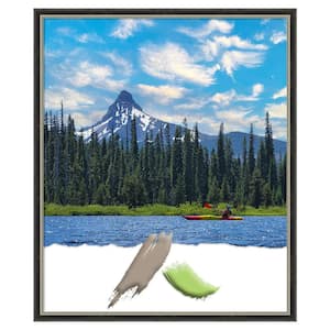 Theo Black Silver Narrow Wood Picture Frame Opening Size 20 x 24 in.