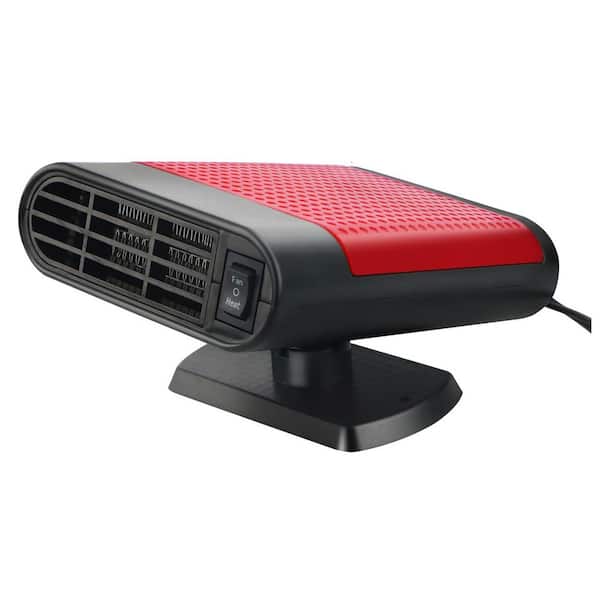 12V Red Black Indoor Outdoor Electric Portable Space Heater with Defogger Defroster for Cars Camping Travel