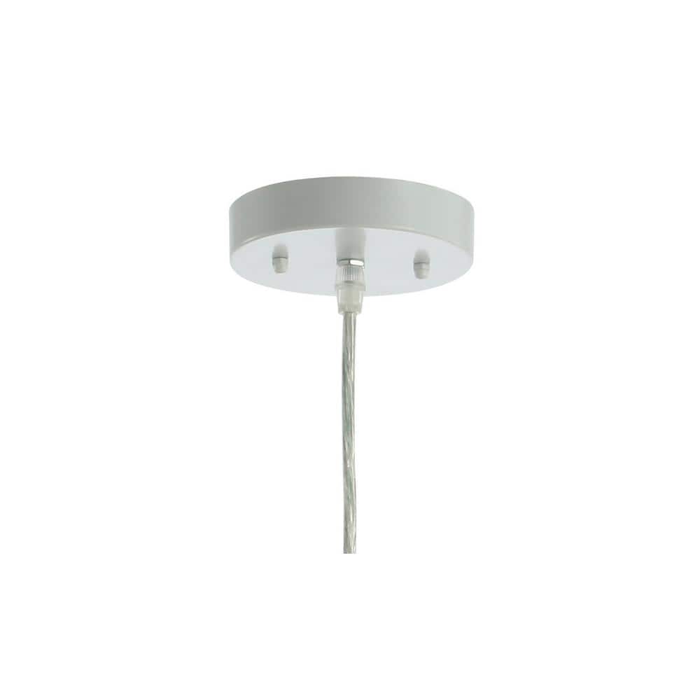 Campana 20" Cream Woven Rattan & Iron LED Pendant with Adjustable Drop