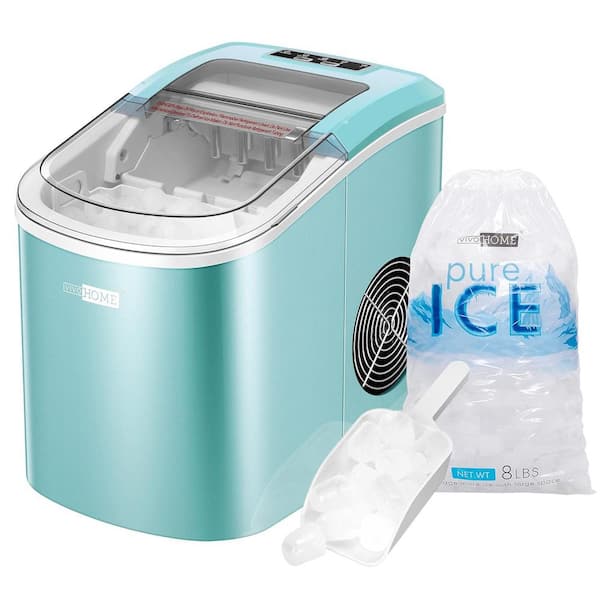 VIVOHOME 9.5in. 27lb./Day Electric Portable Ice Maker with Hand Scoop and Self Cleaning Function in Light Green