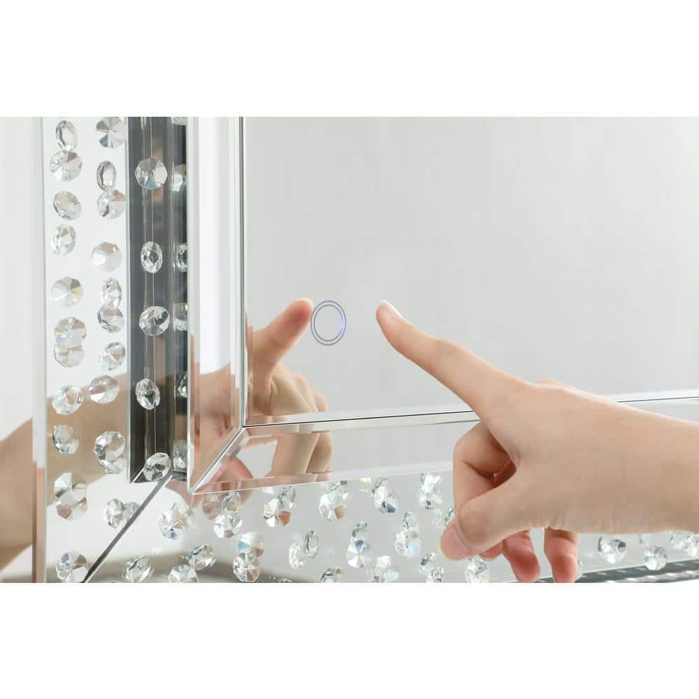 Raiden 36 x 40 Inch Clear LED Crystal Frameless Mirror