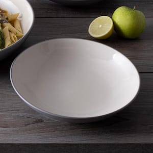 Colorwave Slate 9 in., 35 fl.oz (Gray) Stoneware Coupe Pasta Bowls, (Set of 4)