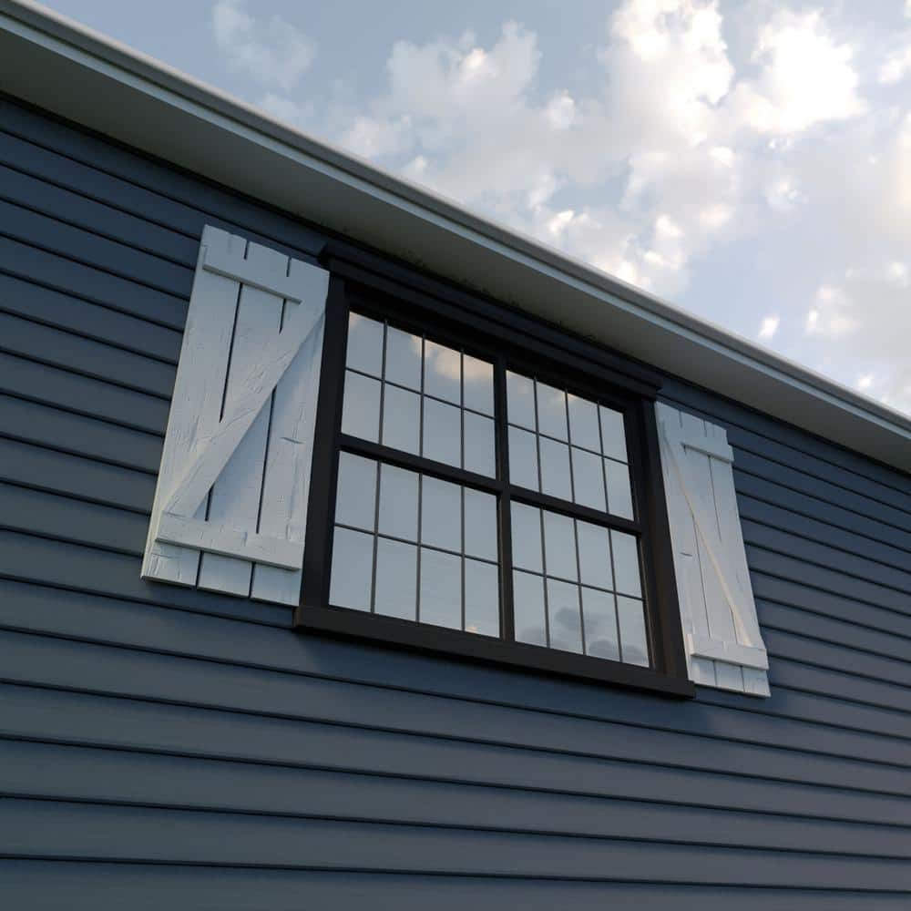 Primed Tan 28" Rustic Faux Wood Board-n-Batten Shutters