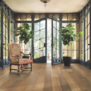 Santa Barbara French Oak 9/16 in.T x 8.7 in.W Tongue & Groove Wirebrushed Engineered Hardwood Flooring(27.1 sq.ft./case)