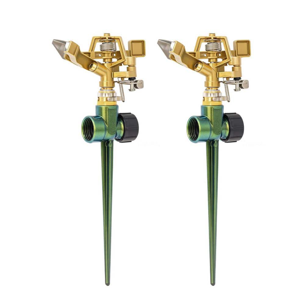 2 Pack Heavy Duty All-Metal Impact Sprinkler with Zinc Alloy Head and Sturdy Spike Base, Green price history on PriceWatchPro