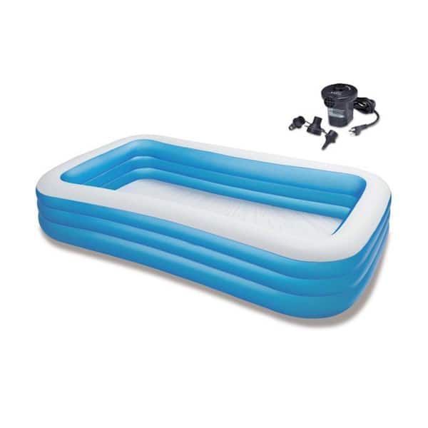 INTEX Swim Center Family 72 in. x 120 in. Swimming Pool and Quick Fill Air Pump