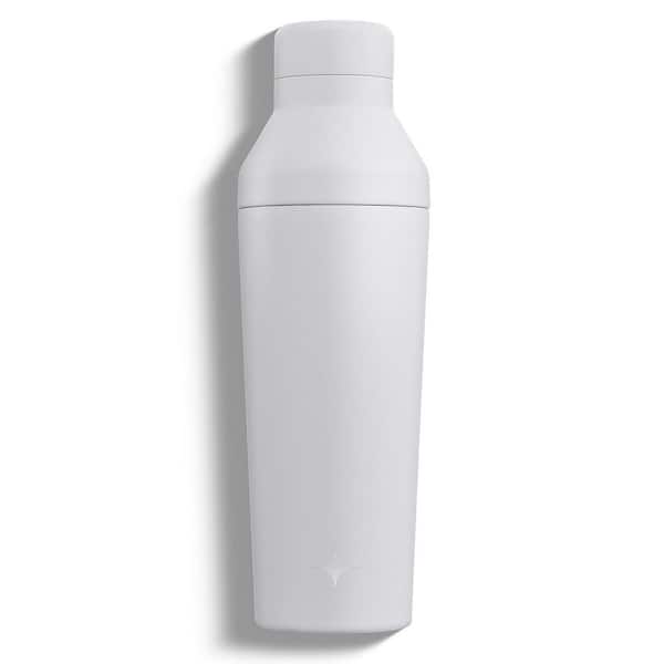 JoyJolt 20 oz. White Vacuum Insulated Stainless Steel Cocktail Protein Shaker