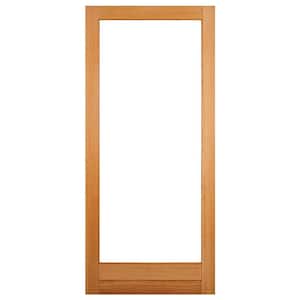 24 in. x 80 in. Solid Core 1 Lite Clear Glass Unfinished Fir Wood Interior Door Slab