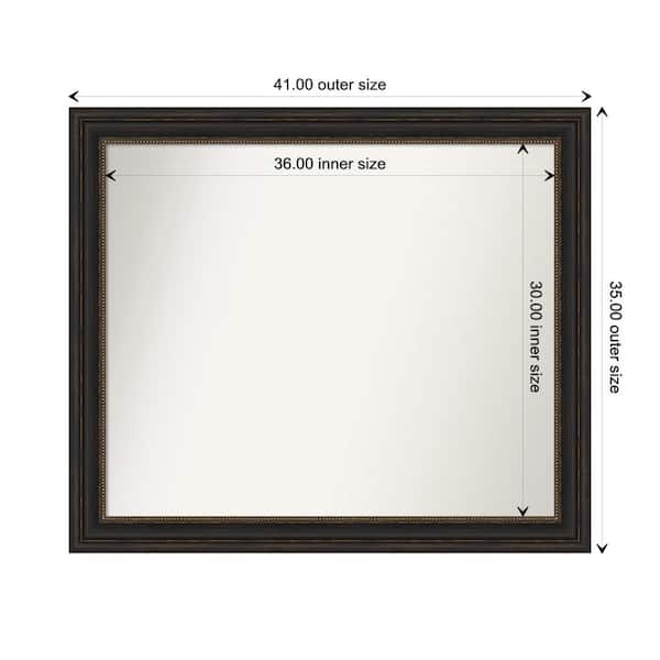 Amanti Art Accent Bronze 41 in. x 35 in. Custom Non-Beveled Polystyrene Antique Framed Bathroom Vanity Wall Mirror