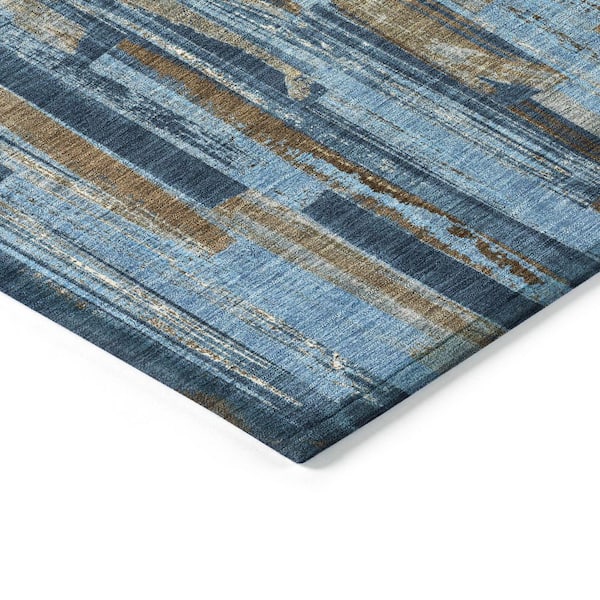 Chantille Machine Washable Indoor/Outdoor Abstract ACN2255 Navy 8 ft. x 10 ft. Area Rug