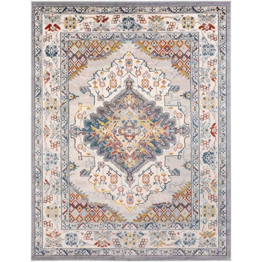 Chandi Blue/Orange 8 ft. x 10 ft. Medallion Area Rug price history on PriceWatchPro