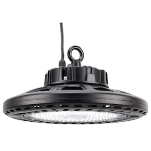 16 in. Round 600-Watt Equivalent Integrated LED Dimmable Black High Bay Light, 5000K
