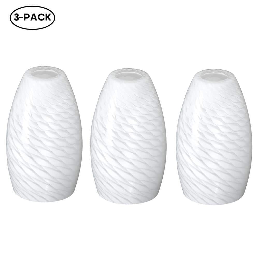 7.64 in. Milk Shiny Fish Scale Globe Glass Pendant Light Shade with 1.65 in