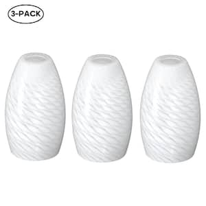 7.64 in. Milk Shiny Fish Scale Globe Glass Pendant Light Shade with 1.65 in. Fitter (Not included) (3-Pack)