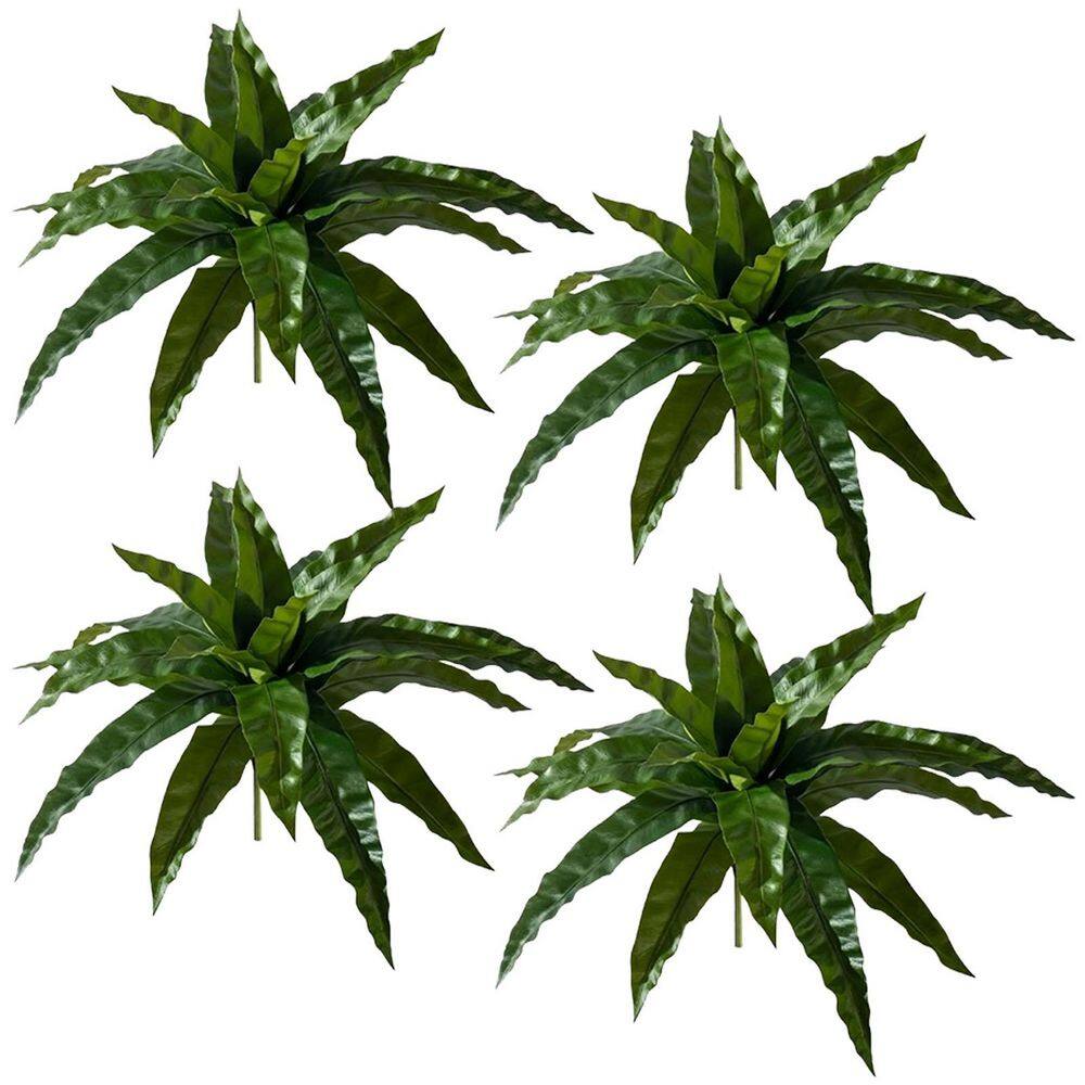 4 Pcs Dark Green Artificial Bird Nest Fern Faux Branches Realistic Greenery Stems Plants for Indoor Outdoor Vine price history on PriceWatchPro