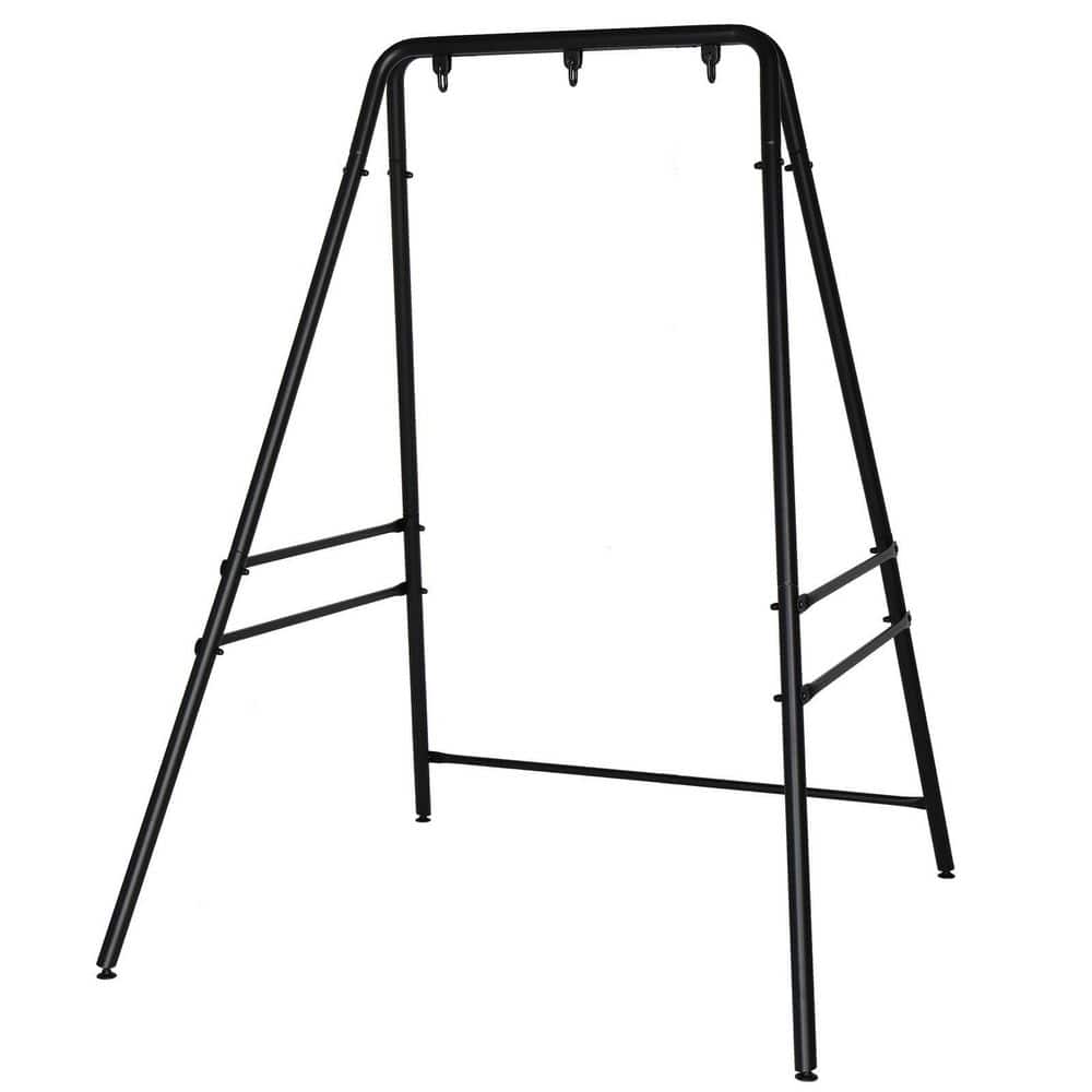 Black Heavy Duty Metal Hammock Chair Stand with Adjustable Foot Pads