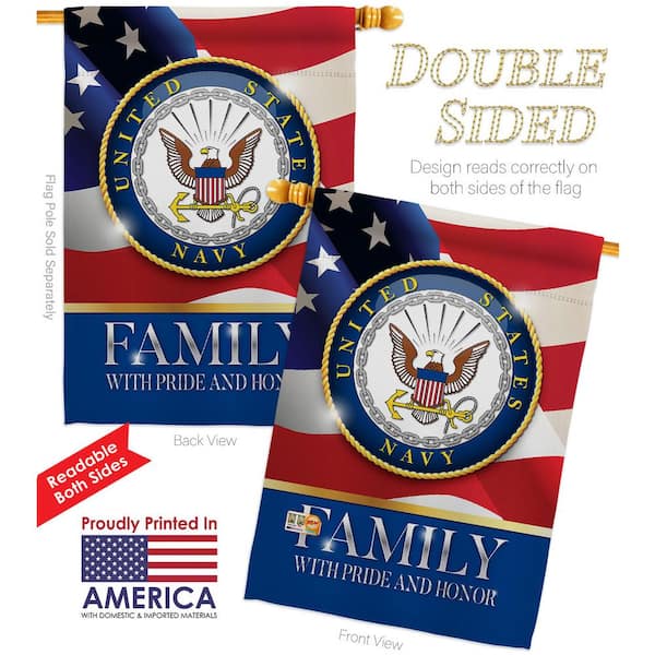 United States Navy American Veteran US Flag House and Garden Flag