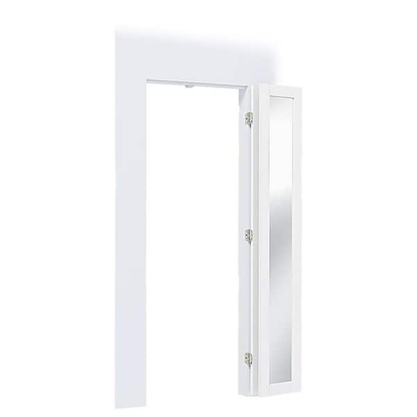 TENONER 36 in x 80 in Full Lite, Mirrored Glass, Solid Core, MDF, PVC Covering Compack 180 Bi-Fold Door with Hardware Kits