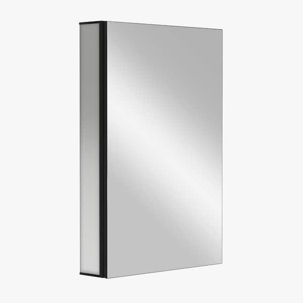 Nox 20 in. W x 30 in. H Rectangular Aluminum Medicine Cabinet with Mirror for Bathroom Recessed or Surface Mount