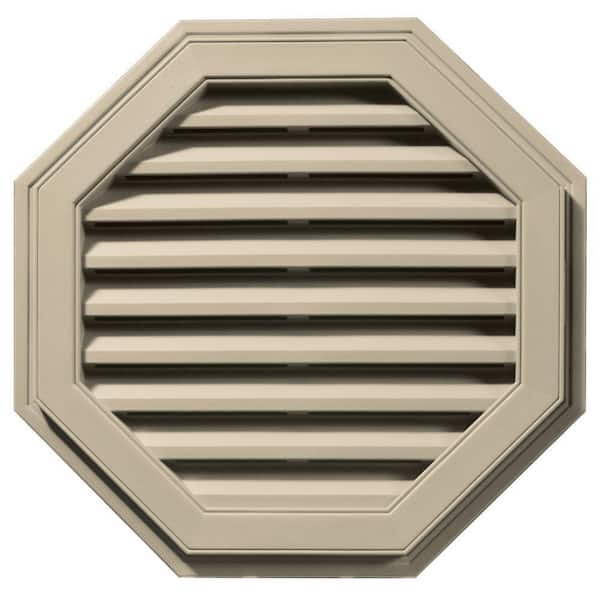 Builders Edge 27 in. x 27 in. Octagon Beige/Bisque Plastic Weather Resistant Gable Louver Vent