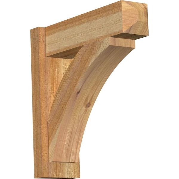 Ekena Millwork 6 in. x 20 in. x 20 in. Western Red Cedar Thorton Craftsman Rough Sawn Outlooker