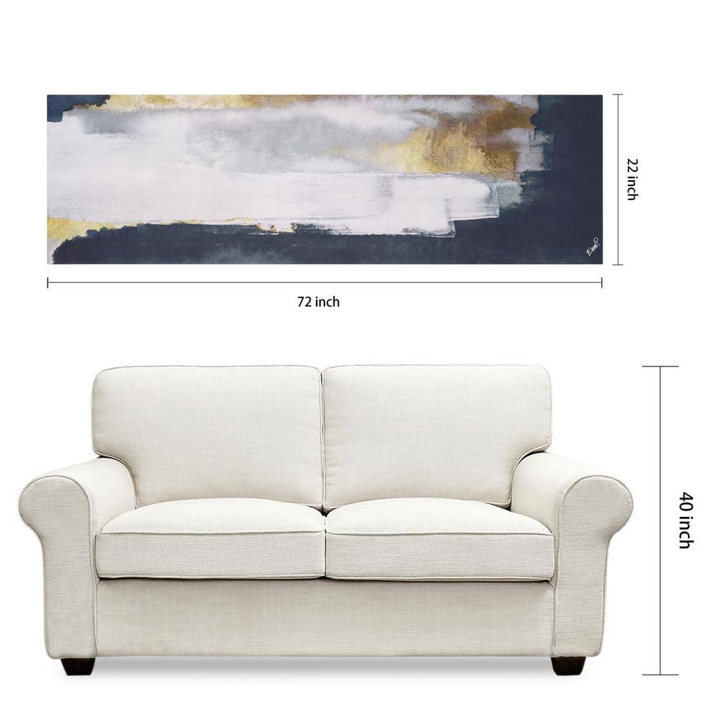Silver Elegance I Abstract Canvas Wall Art in Blue, Gold, and Silver