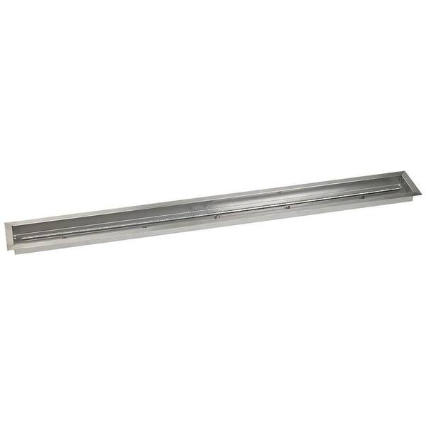 American Fire Glass 72 in. x 6 in. Stainless Steel Linear Drop-In Fire ...