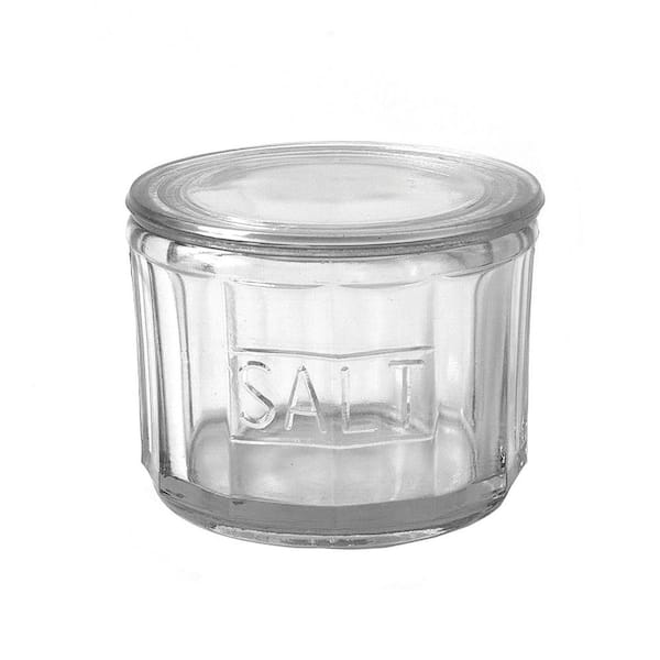 Storied Home Clear Round Pressed Glass Salt Cellar
