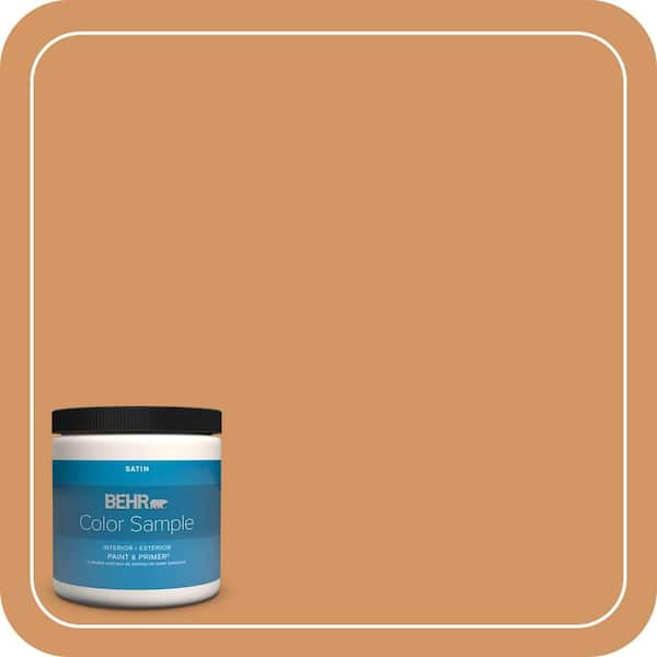 BEHR PREMIUM PLUS 8 oz. #280D-5 Glazed Pecan Satin Enamel Interior/Exterior Paint & Primer Color Sample