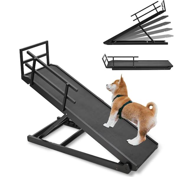 Foldable Pet Ramp Adjustable Wood Dog Ramp with 5-Adjustable Height Dog Ramps 45 in. L x 24 in. H