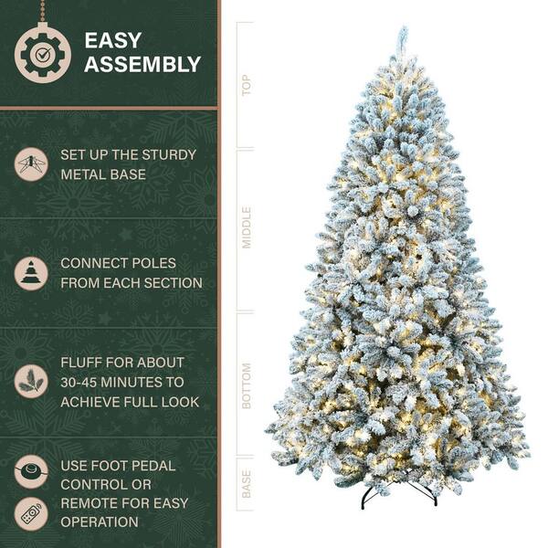 Fraser Hill Farm 9 Ft. Flocked Winter Snow Pine Artificial