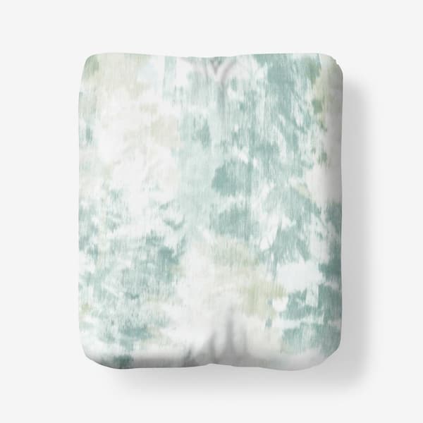 The Company Store Legends Luxury Misty Forest Green Multi Cotton Queen Fitted Sheet