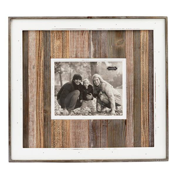 Unbranded Rustic 8 in. x 10 in. Natural Planked Distressed Wood Picture Frame