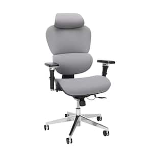 Ergo Fabric Upholstered Office Chair with Optional Headrest, Lumbar Support, in Gray (540-F-GRY)