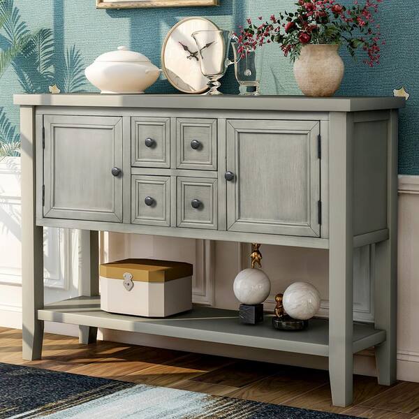 Magic Home Antique Gray Buffet Sideboard Console Table With Bottom Shelf Cs Wf197822aae Magic Home Antique Gray Buffet, What Is The Difference Between A Sideboard And Console Table