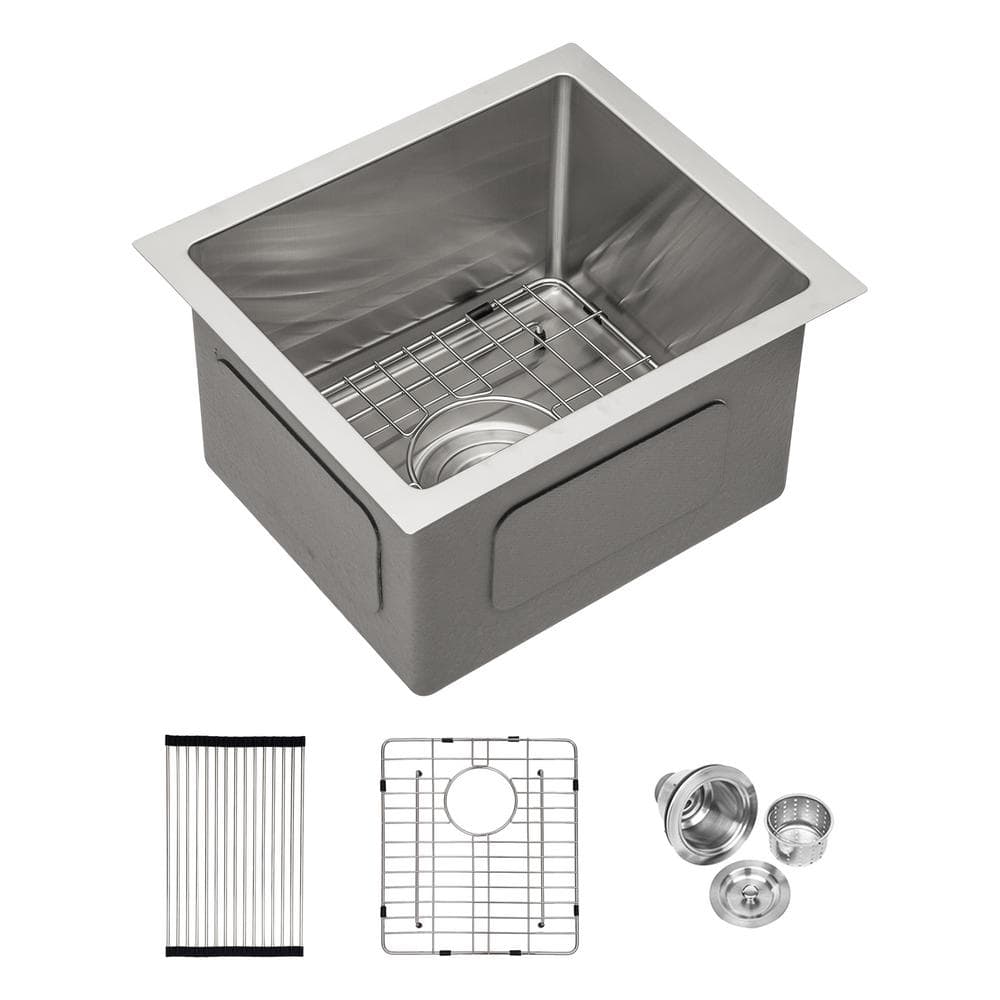 とうちび Xzkai 13 in. Undermount Single Bowls Stainless Steel Kitchen