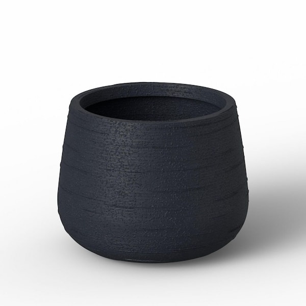 Morrava 18.5 in. Large Granite Gray (Enhanced Interior) Concrete Round Planter / Pot with Drainage Holes