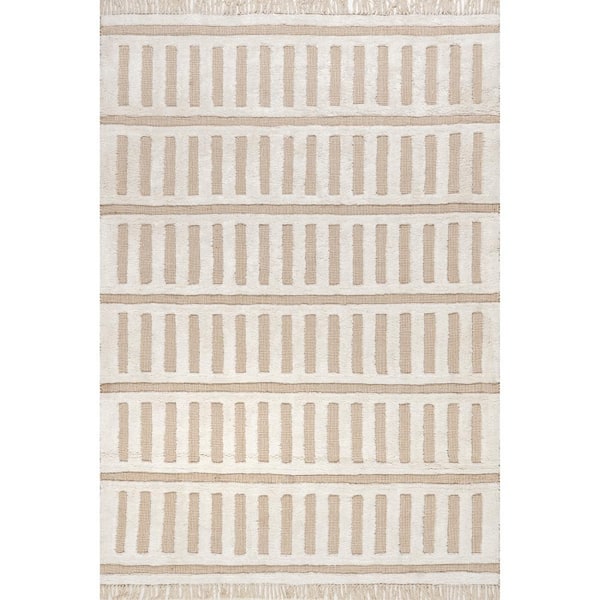 RUGS USA Merrick Tasseled Cotton and Wool Rust 8 ft. x 10 ft. Indoor/Outdoor Patio Area Rug