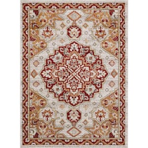 Laughton Gold 1 ft. 9 in. x 3 ft. Traditional Ornamental Tabriz Area Rug