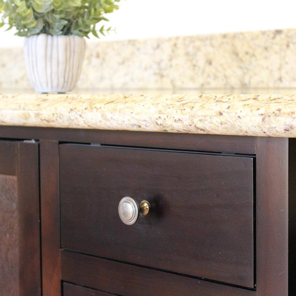 Brushed Nickel Round Cabinet Knob Set with Mounting Hardware
