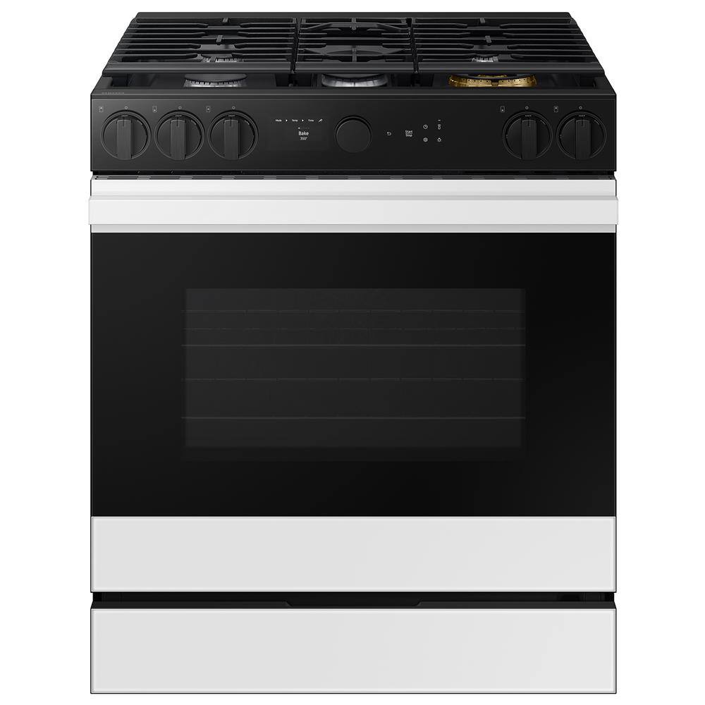 Samsung 6.0 Cu. Ft. White Glass Smart Gas Range with Griddle