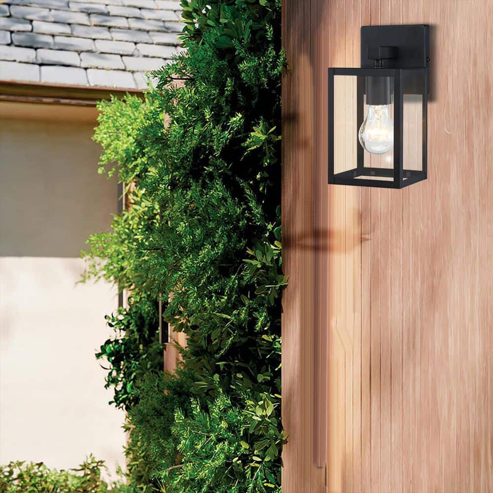 17.62''H Outdoor Light Fixtures Matte Black Large Porch Light for House, Porch, Garage Dusk to Dawn 2-Pack