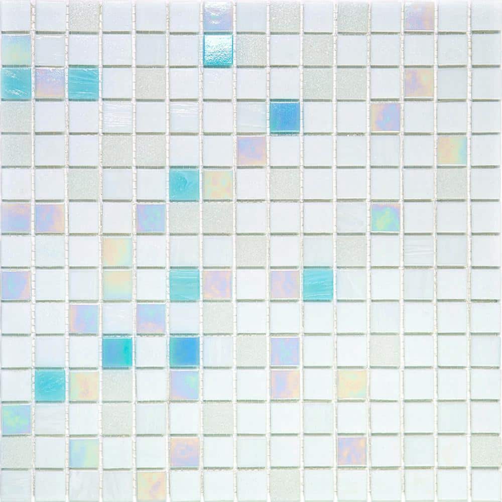 "Mingles 4"" x 6"" Glossy Cotton White Glass Mosaic Uniform square Wall and Floor Sample Tile 0.13 sq. ft./Piece (1-Pack)" price history on PriceWatchPro