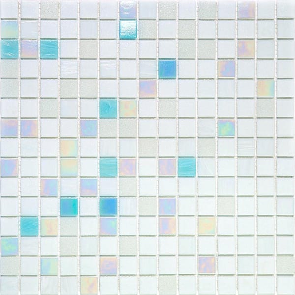 Apollo Tile Mingles 12 in. x 12 in. Glossy Cotton White Glass Mosaic Wall and Floor Tile (20 sq. ft./case) (20-pack)