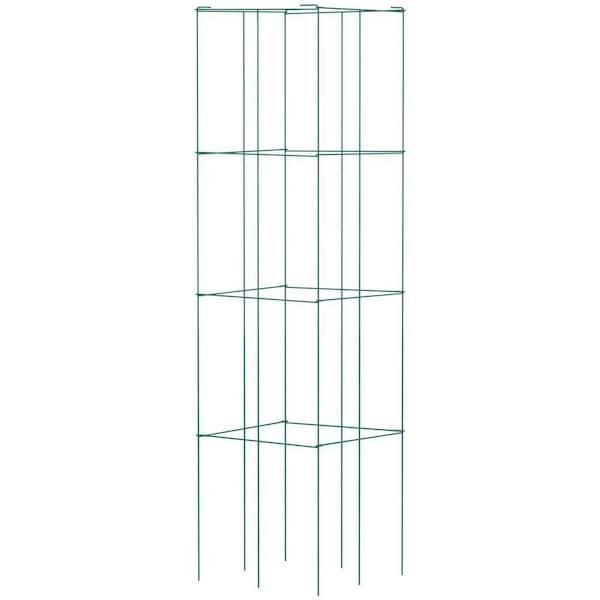 39.4 in. H Green Steel Square Tomato Plant Support Cages Trellis for Garden Vegetables and Flowers (6-Pack)