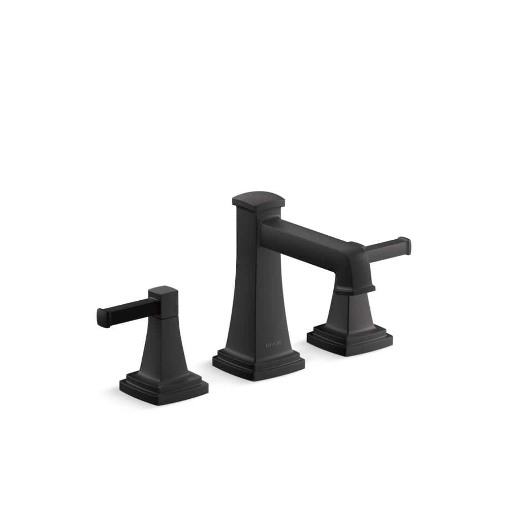 KOHLER Riff 8 in. Widespread Double Handle Bathroom Faucet in Matte Black 273994BL The Home