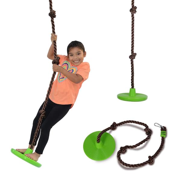 Swurfer Disco 3-in-1 Multi-Purpose Sit, Stand and Climb Disc Swing, Heavy- Duty Climbing Rope Swing SSW-0002 - The Home Depot