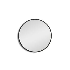 24 in. W x 24 in. H Black Round Aluminum Recessed or Surface Mount Medicine Cabinet, Medicine Cabinet with Mirror