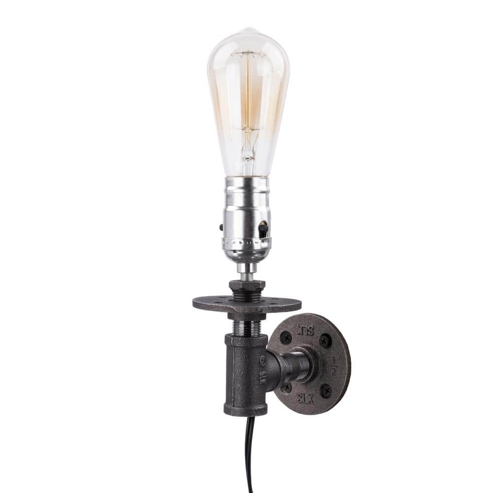 1/2 in. Black Steel Pipe 7.5 in. H Wall Sconce Lamp Kit price history on PriceWatchPro