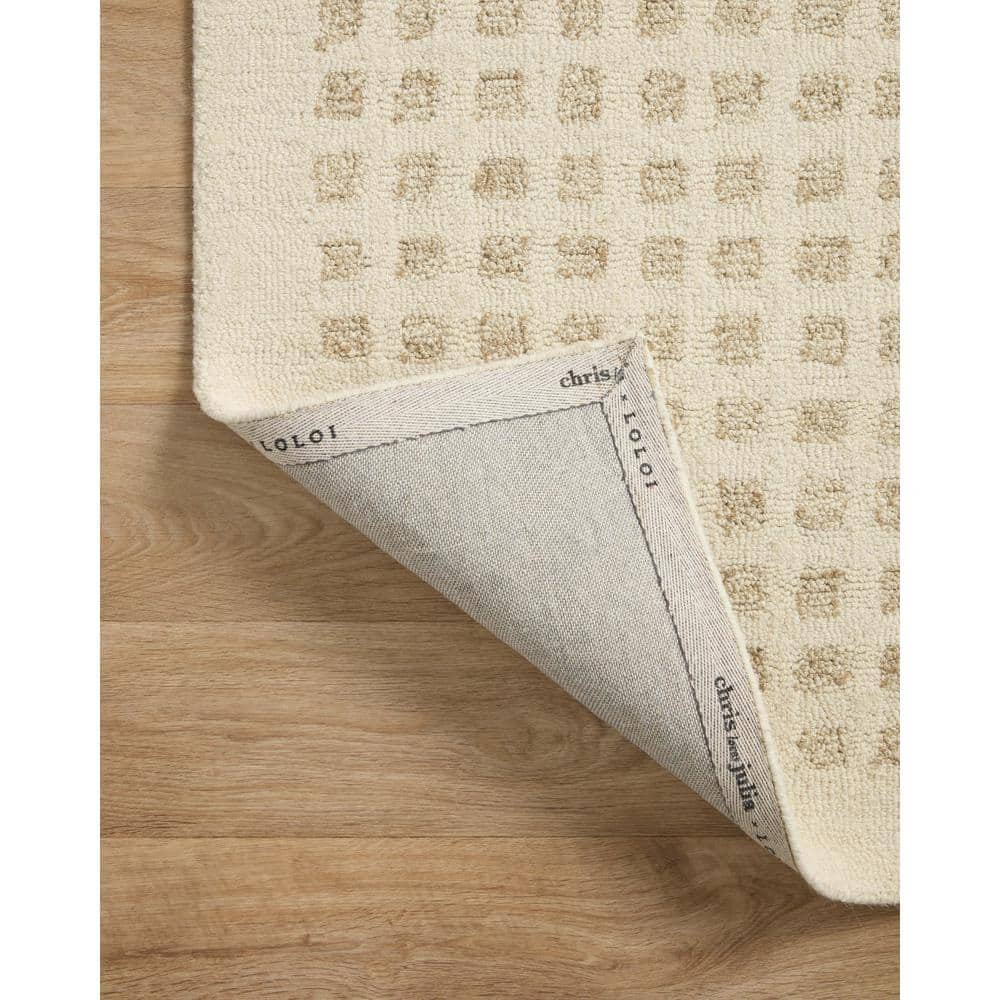 Ivory and Natural Hand-Tufted Wool Runner Rug 2' x 5'